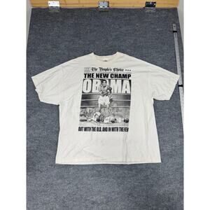Vintage Obama Boxing T-Shirt 3XL The New Champ Political Graphic Tee AA Apparel‎